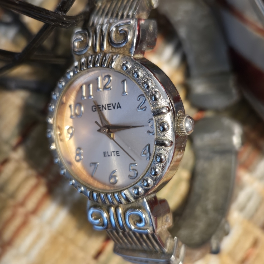 Silver and (Copper Rose) Gold Ladies Bracelet Watch